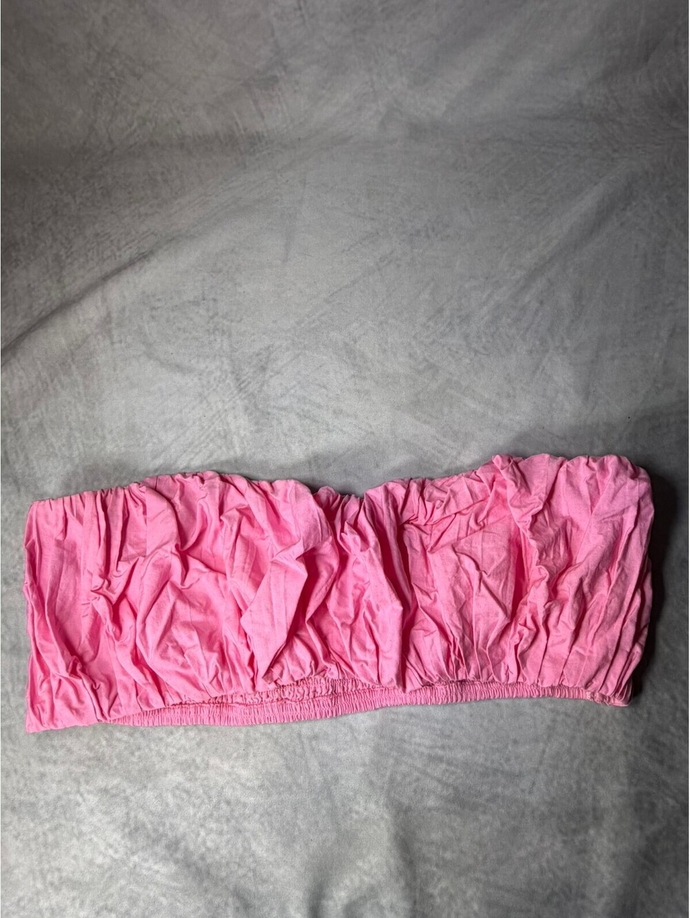 Anthropologie Pink Strapless Smocked Bandeau Crop Top – Women’s Large